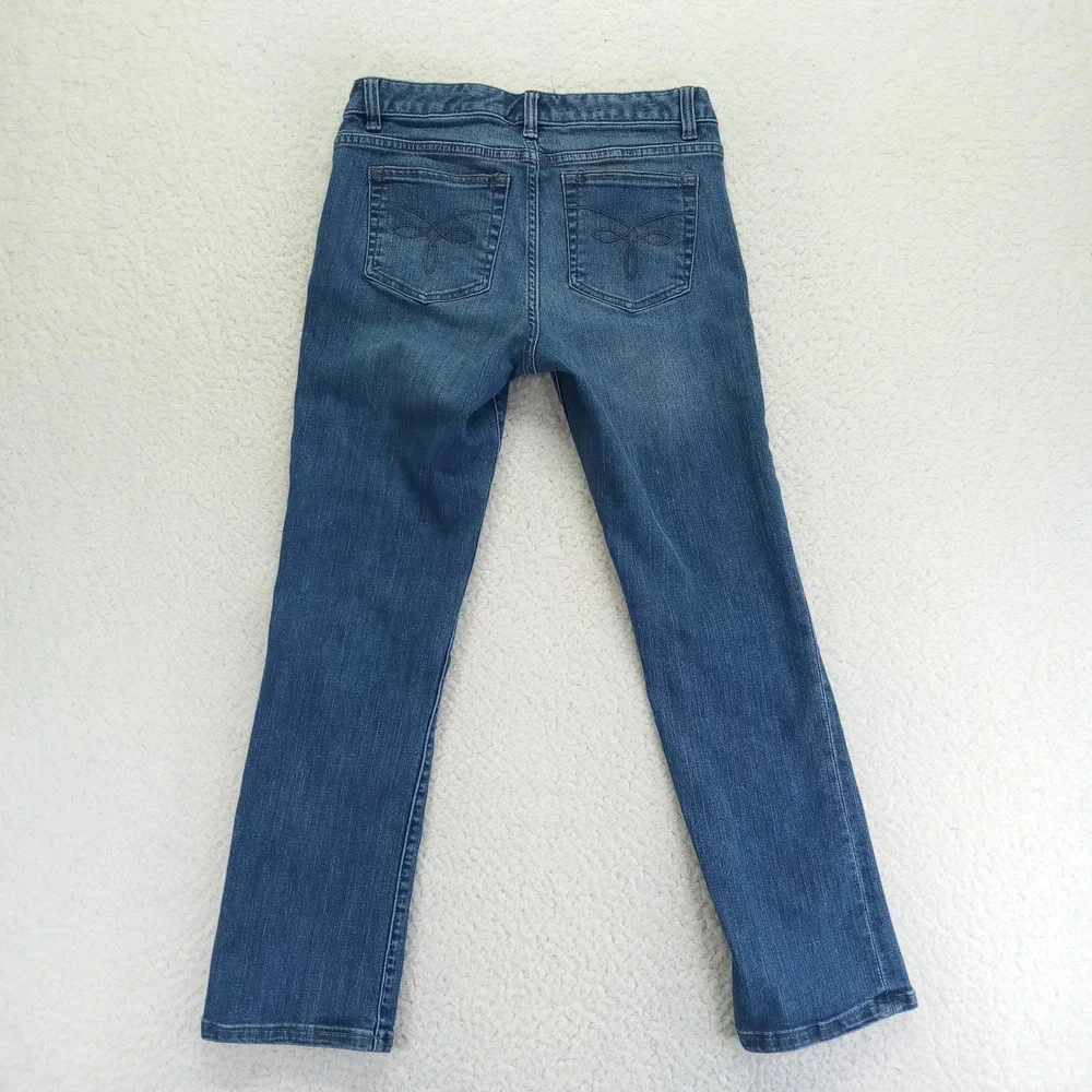Chaps Denim Madden Straight Blue Jeans Womens Size 2P Petite Stretch Medium Wash